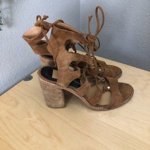 DOLCE VITA Caged Lace Up Leather Bootie